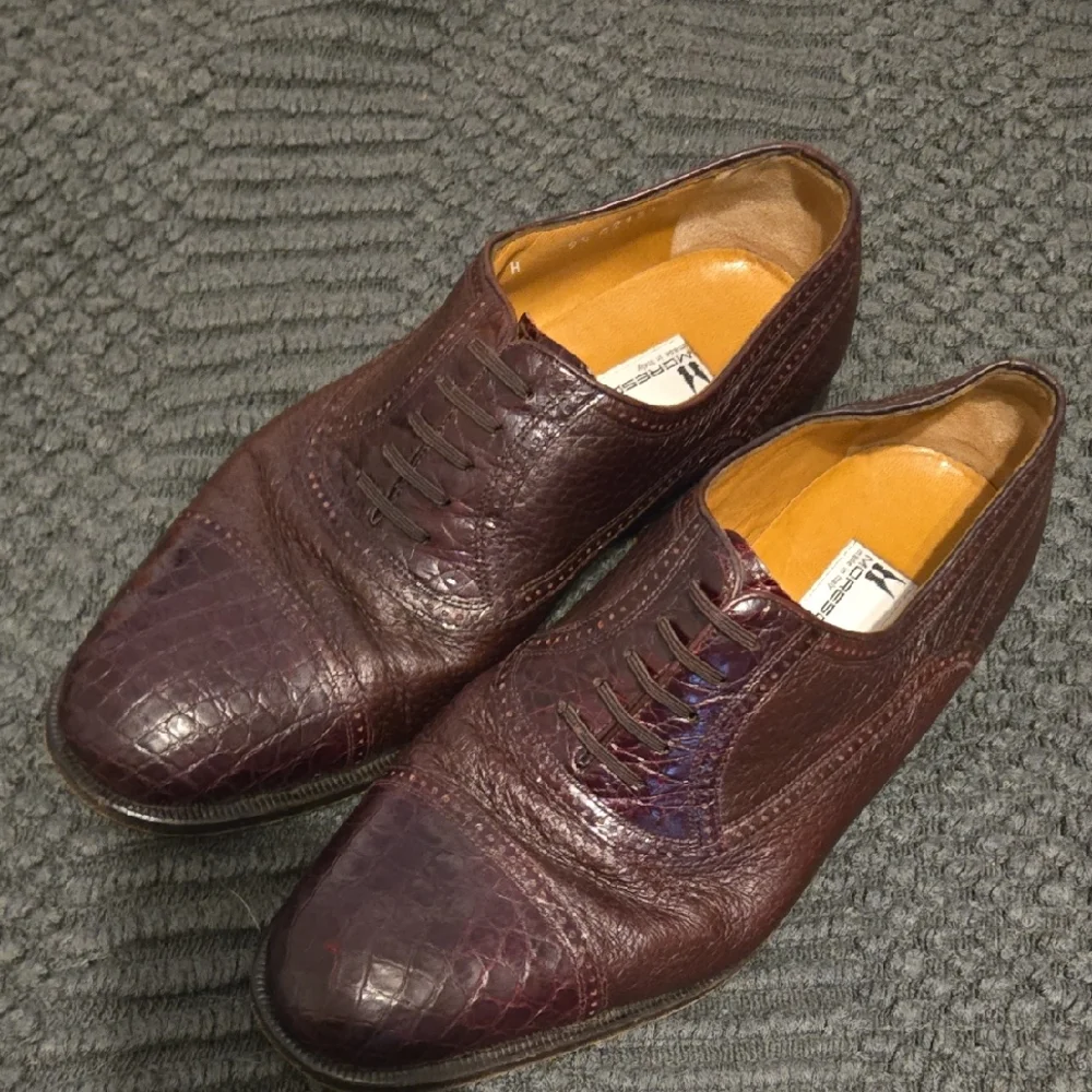 Authentic Moreschi Calfskin Men's Oxfords‎ Size 10 - Made In Italy - 1200 Retail